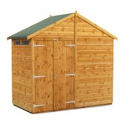 Power 4x8 Apex Secure Garden Shed - Double Door